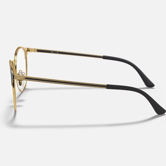 New RayBan RB 6375 (2890) Unisex Eyeglass Frame In Black & Gold - Picture 2 of 3